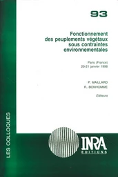 Fonctionnement des peuplements végétaux sous contraintes environnementales