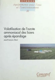 Volatilisation de l'azote ammoniacal des lisiers après épandage